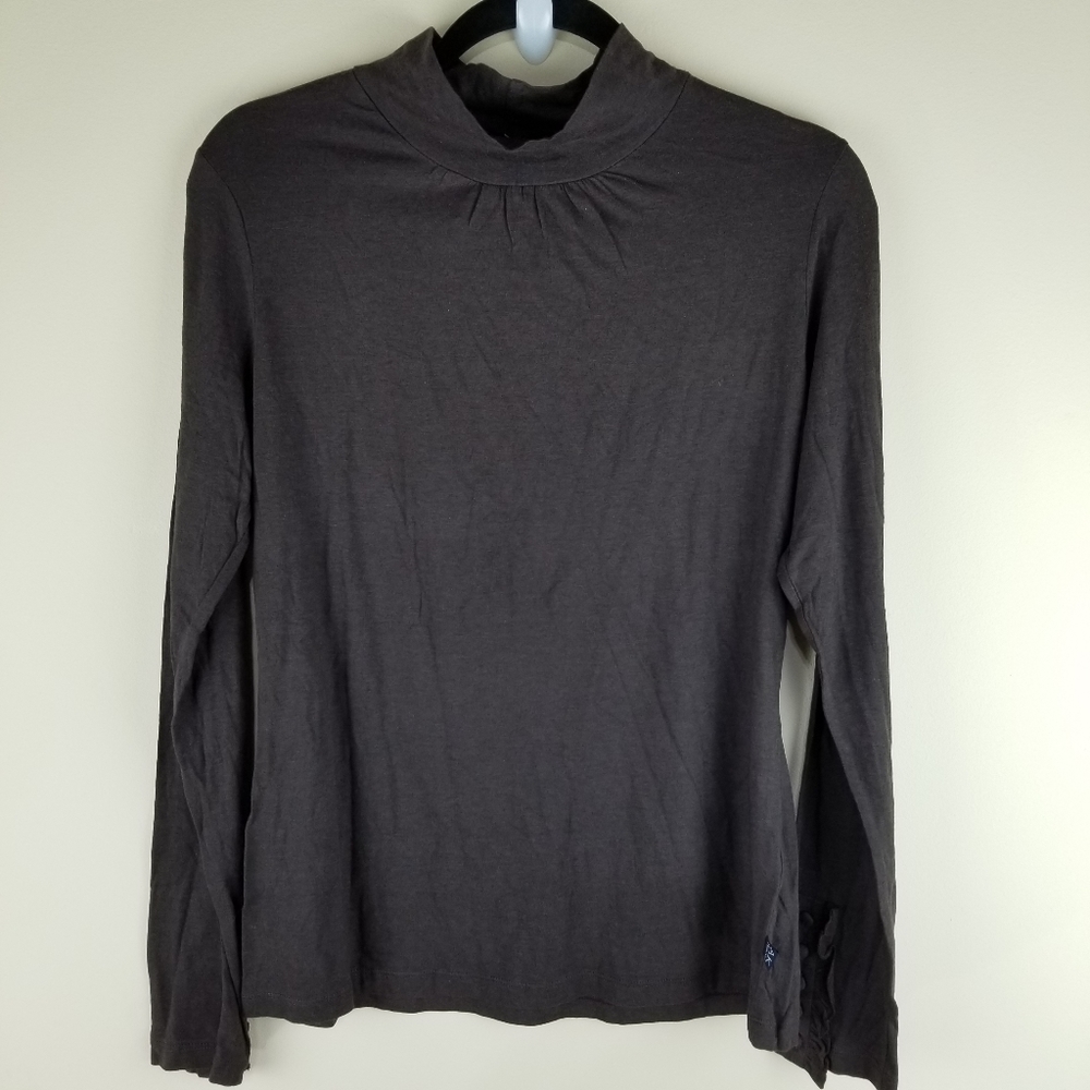 NWT AnneKlein Modal Blend Mock Cowl BrownBlouse XL